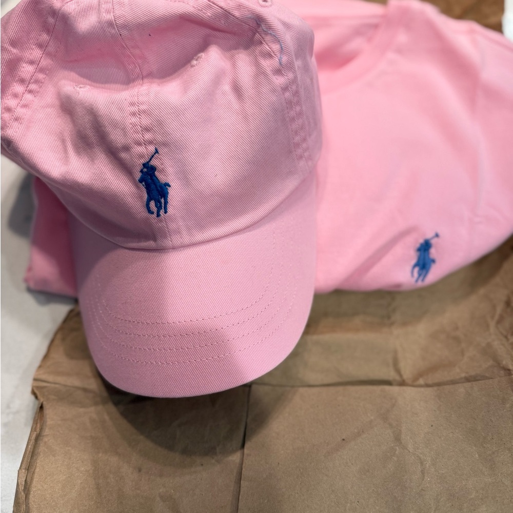 Ralph Lauren Kids Pink Polo Shirt and Cap